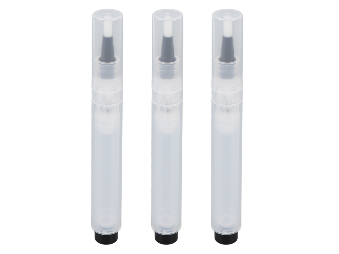 3pcs Caneta De Pincel De Maquiagem Refilável Aplicador De Base Líquida Portátil Transparente
