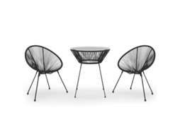 Maison Exclusive - 3 Pcs Conjunto De Jantar Para Jardim Preto