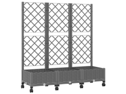 Conjunto 1 Cama Elevada Vidaxl Cinzento-claro Polipropileno (120 X 40 X 131,5 Cm)