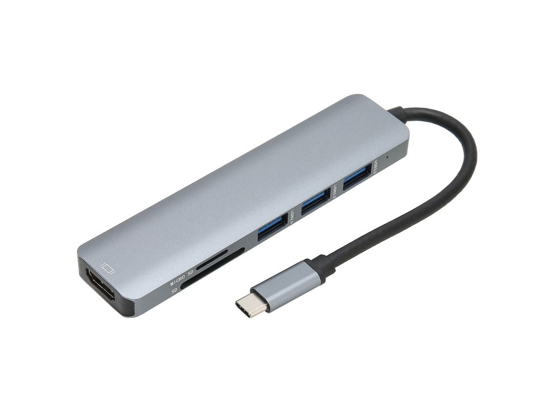 Hub Usb-c 6 Em 1 Com Adaptador Hdmi 4k 30hz 5gbps