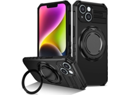 Capa Protetora Magnética Giratória 360° Para Iphone 14, Suporte Para Celular, À Prova De Choque, Preta