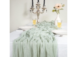 Runner Mesa Gaze Cinza Verde 90x300cm