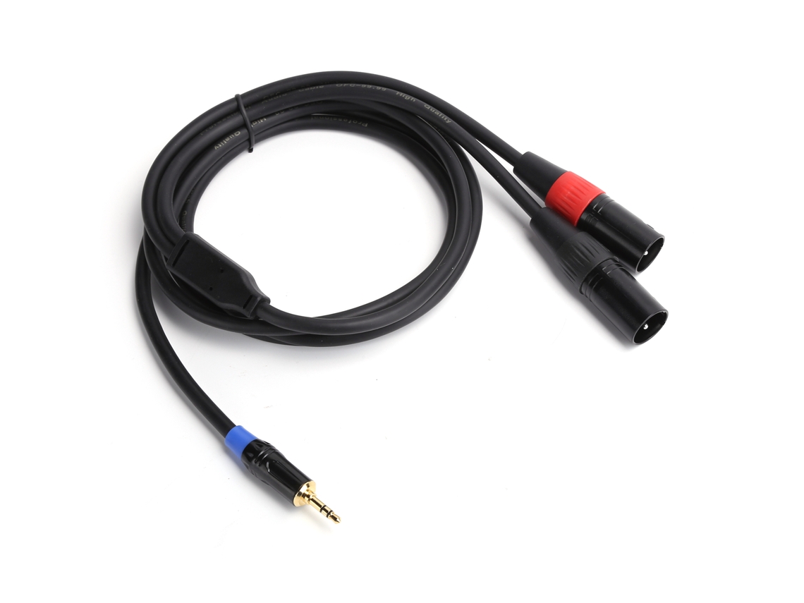 Aetheria cabo de Áudio 3.5mm Macho para 2 Xlr Macho 3m para Mixer Amplificador de Potência