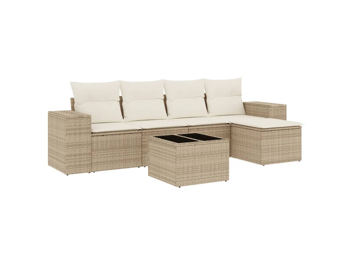 Garden Sofa Set, Garden Sofa Sets Vidaxl Bege Rattan / Vime (n/a)