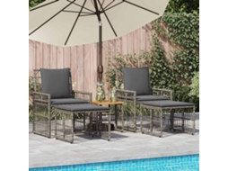 Vidaxl Conjunto de Móveis para Exterior 5 Pcs Preto e Cinza Escuro