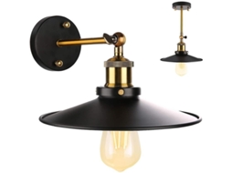 Lâmpada De Parede Vintage Industrial, Ajustável 240°, E27, Para Sala De Estar, Quarto, Bar, Café, Loft, 21cm