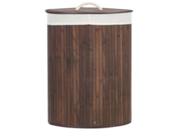 Canasta Decorativa Beliani Matara De Bambú Marrón 60x35x60
