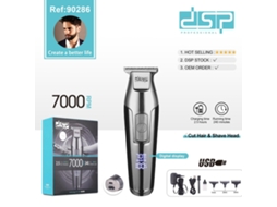 Máquina de cortar cabelo elétrica retrô com topete e LED, recarregável via USB com aparador de costeletas MDUG (prateada)