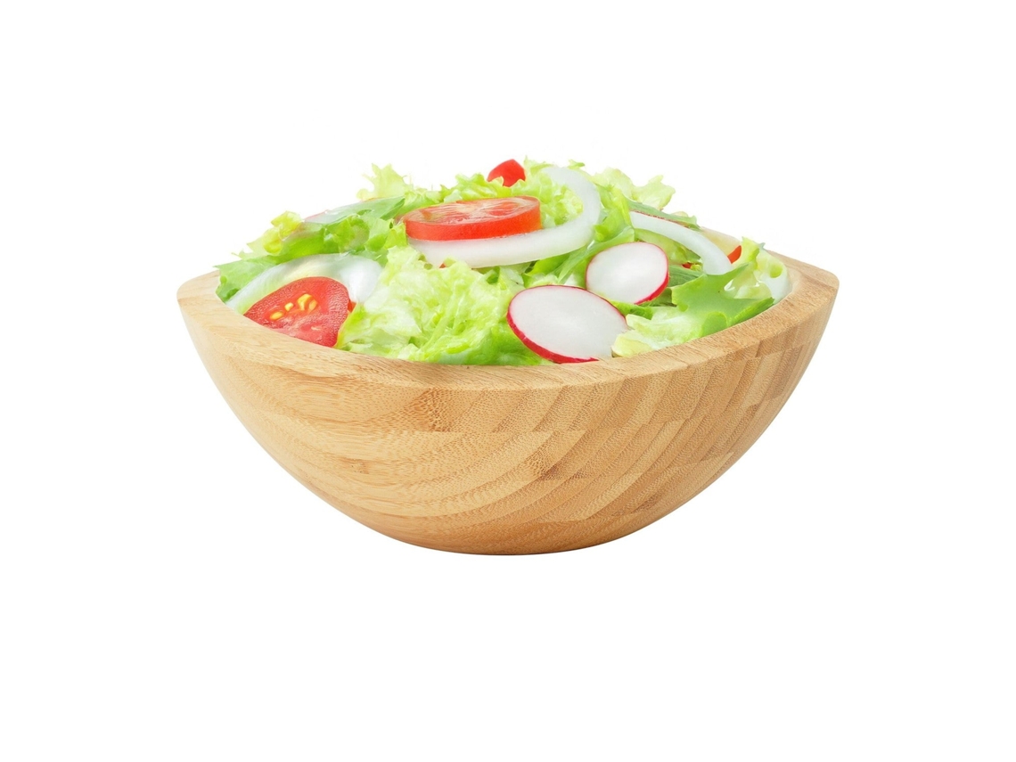 Saladeira Oval Em Bambu Natural