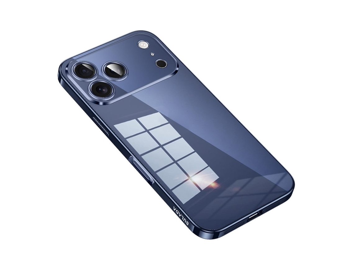 Capa Sulada Para Iphone 17 Pro Max, Ultrafina E Eletroplaqueada - Azul