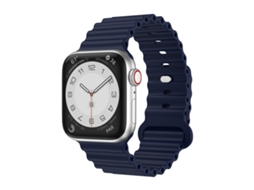 Bracelete de relógio de silicone para Apple Watch série 8 e 7 41 mm / SE 2 e 6 e SE e 5 e 4 40 mm / 3 e 2 e 1 38 mm (azul)
