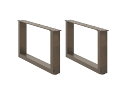 Vidaxl Pés Para Mesa De Centro Em Formato De U, 2 Peças, Aço Natural, 70 X (30-31) Cm, Aço