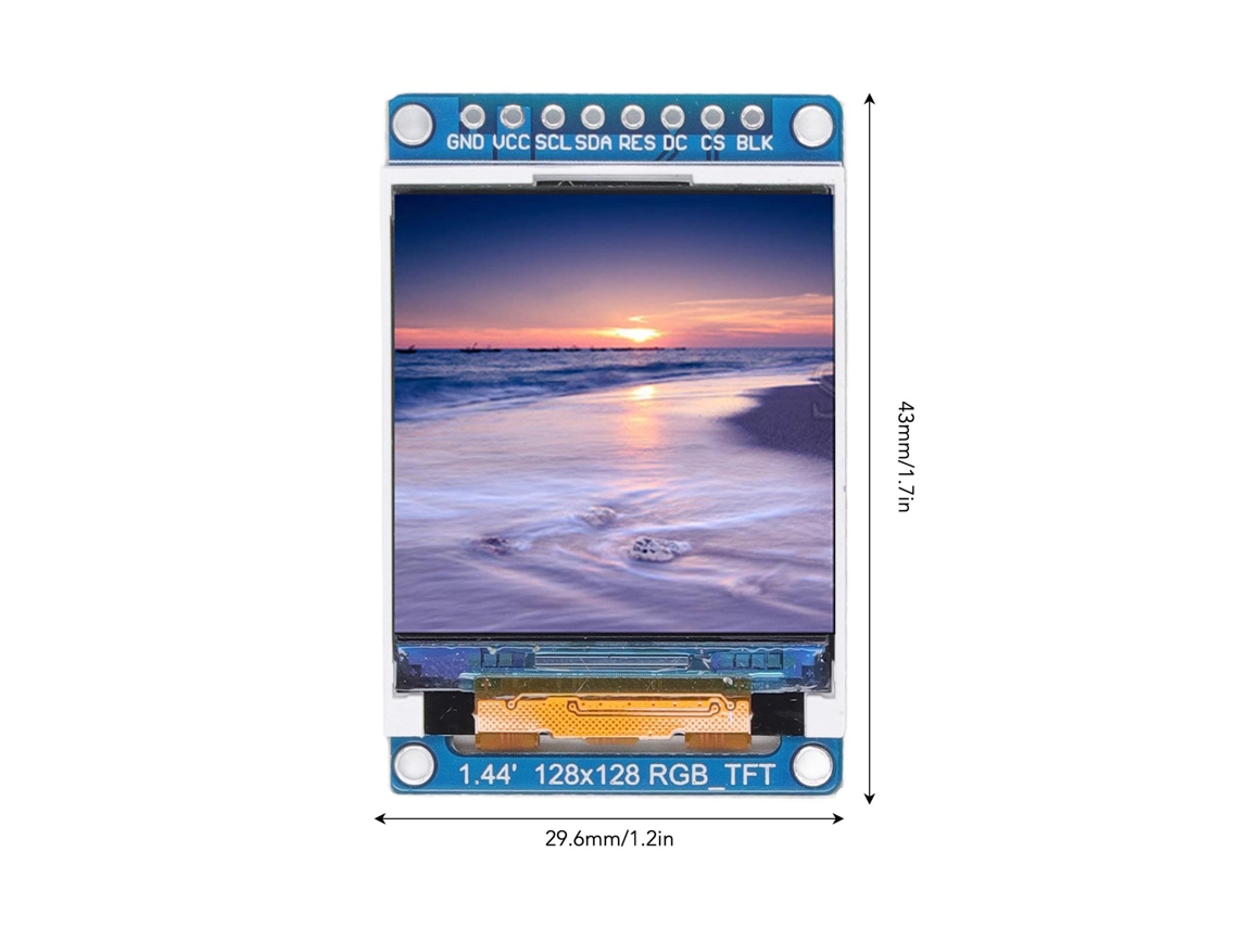 Módulo Display Lcd Tft 1.44 Polegada St7735 Ips 128x128