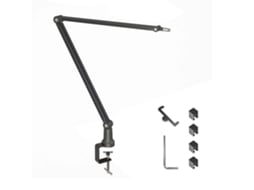 Suporte De Braço Articulado Flexível E Ajustável Para Microfone De Mesa Profissional, Ideal Para Podcasts E Transmissões Ao Vivo.