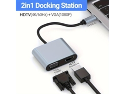 Dock 4 Em 1 Gopala Hdmi 4k/30 Hz, Vga 1080p, Usb 3.0, Carregamento Pd De 100 W. Tadvyyvayotoy