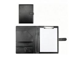 Porta-documentos A4 em couro, porta-documentos multifuncional com clipe, organizador de contratos para mesa.