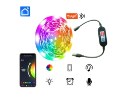 Fita Led 30 M 5 V Usb Controlo Por App Com Comando Autoadesiva Flexível Para Tv E Setup - Lurelia