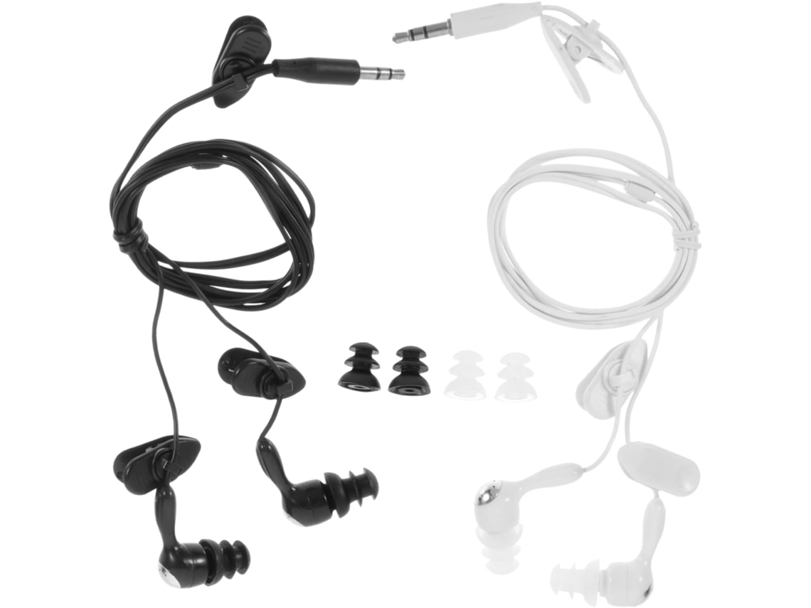 Fones De Mp3 À Prova Com Fio 3,5 Mm, Para E 2 Branco Preto, Uso Contra