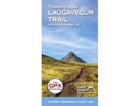 Livro Trekking Map Icelands Laugavegur Trail de Knife Edge Outdoor Limited (Inglês)