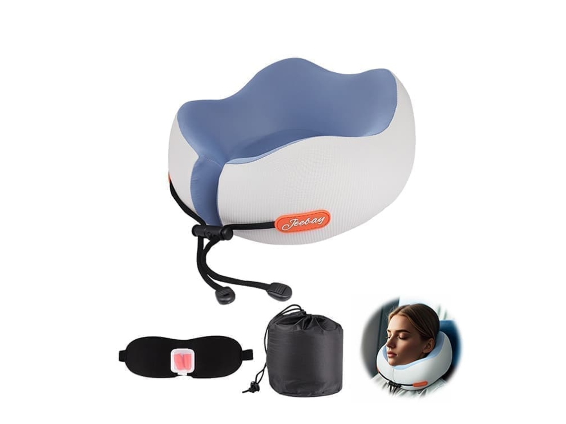 Travesseiro De Viagem Ajustável Em Espuma Viscoelástica Cinza Formato U, Superleve E Portátil, Ideal Para Viagens Avião Conforto O Aquaforge