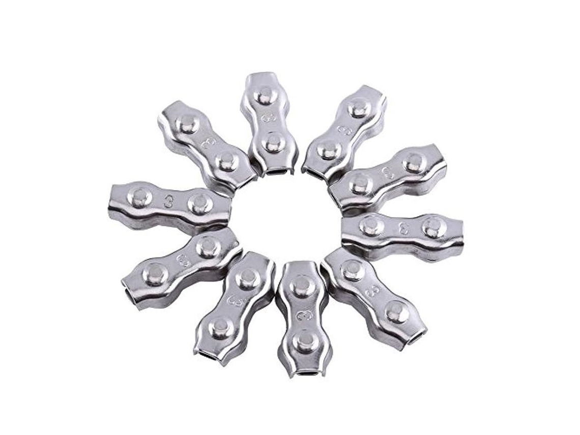 2026 10 Peças Grampos Duplex M3 para Cabo de Aço Inox Clamp Resistente À Ferrugem