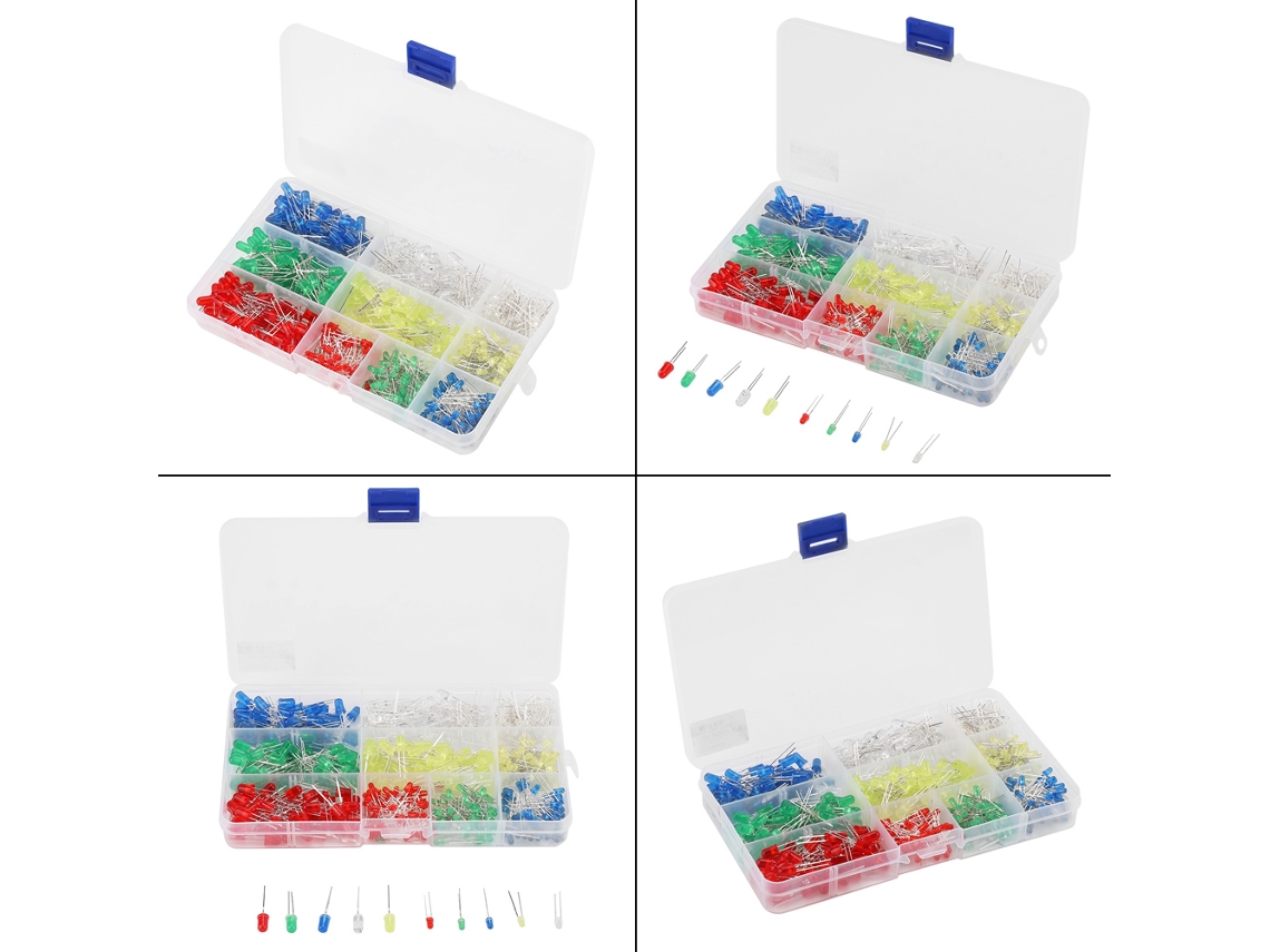 Kit De Leds Laxiscreed Em 3mm E 5mm Com Várias Cores Para Projetos Eletrônicos