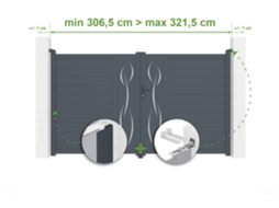 Portão De Balanço Ajustável Largura 3m Life H.180cm Alumínio Cinza Casanoov