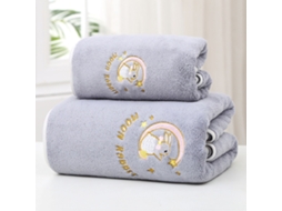 Toalha De Banho Coral Fleece Cinza Macia Absorvente 34x76