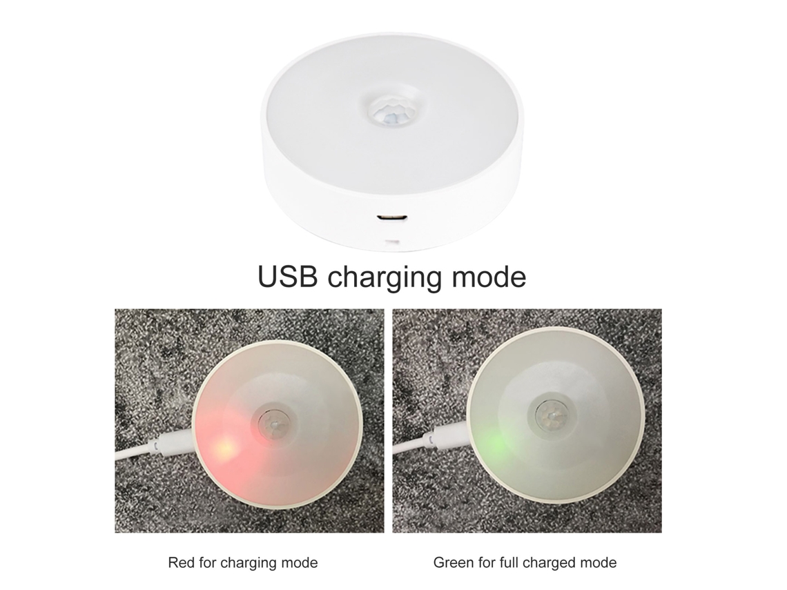 2026 lâmpada de Parede Noturna com Sensor de Movimento Gd 8621 Branca, Carregamento Usb, Iluminação Ajustável para Sala de Estar, Quarto, Escadas