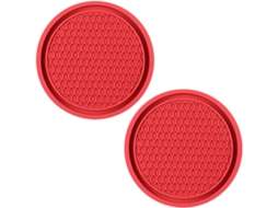 Conjunto de 2 porta copos de cortiça, redondos, universais, criativos, em PVC para carro AQUAFORGE
