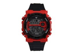 Relógio casual moderno para homens e estudantes com pulseira de silicone à prova d'água, vermelho.