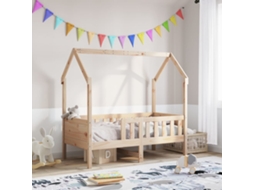 Vidaxl Cama Infantil Formato Casa 70x140 Cm Madeira De Pinho Maciça