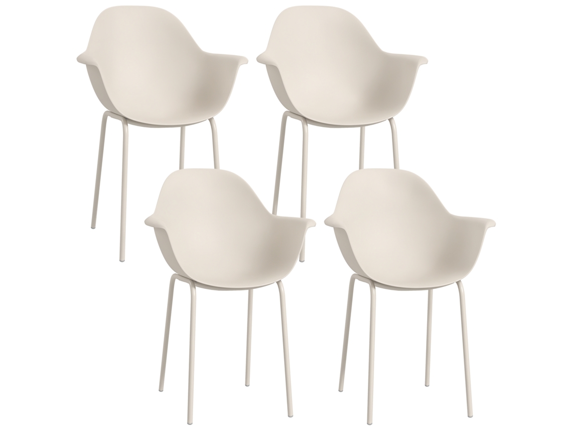 Conjunto De 4 Cadeiras De Jardim, Moderno, 59 Cm X 55 Cm X 84 Cm, Cinza, Envio Rápido