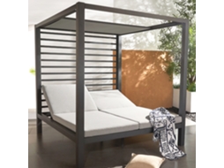 Cama de Jardim 2 Lugares Estrutura em Alumínio Cinza Escuro Matala CONCEPT U