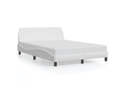 Bed Frame, Bed Frames Vidaxl Branco Couro Artificial (120 X 200 Cm)