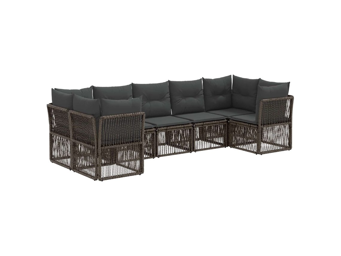 Maison Exclusive - Conjunto De Sofá De Jardim 7 Unid. 7-número De Lugares Cinzento