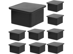 20 Unidades De Protetores Quadrados Pvc Para Pés Cadeiras, 40x40mm,