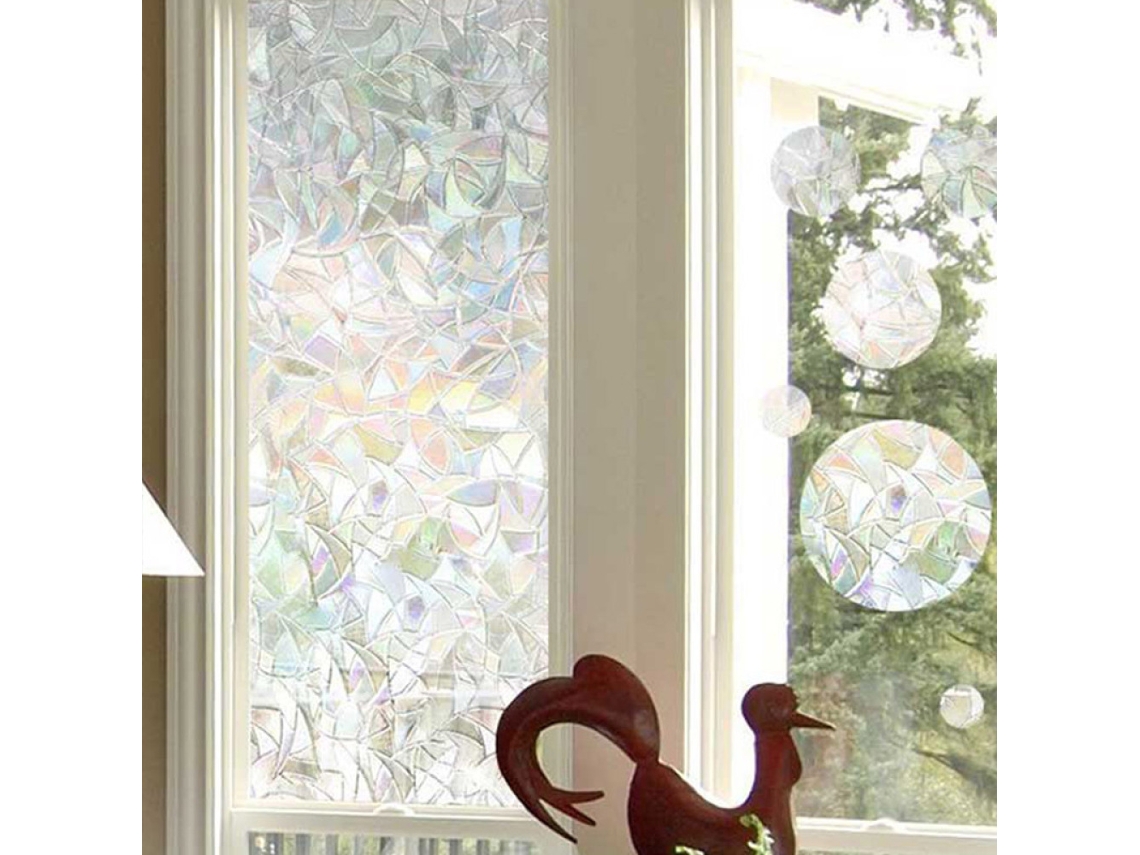 Película Decorativa 3d Arco, Íris Para Janelas, Autoadesiva E Opaca