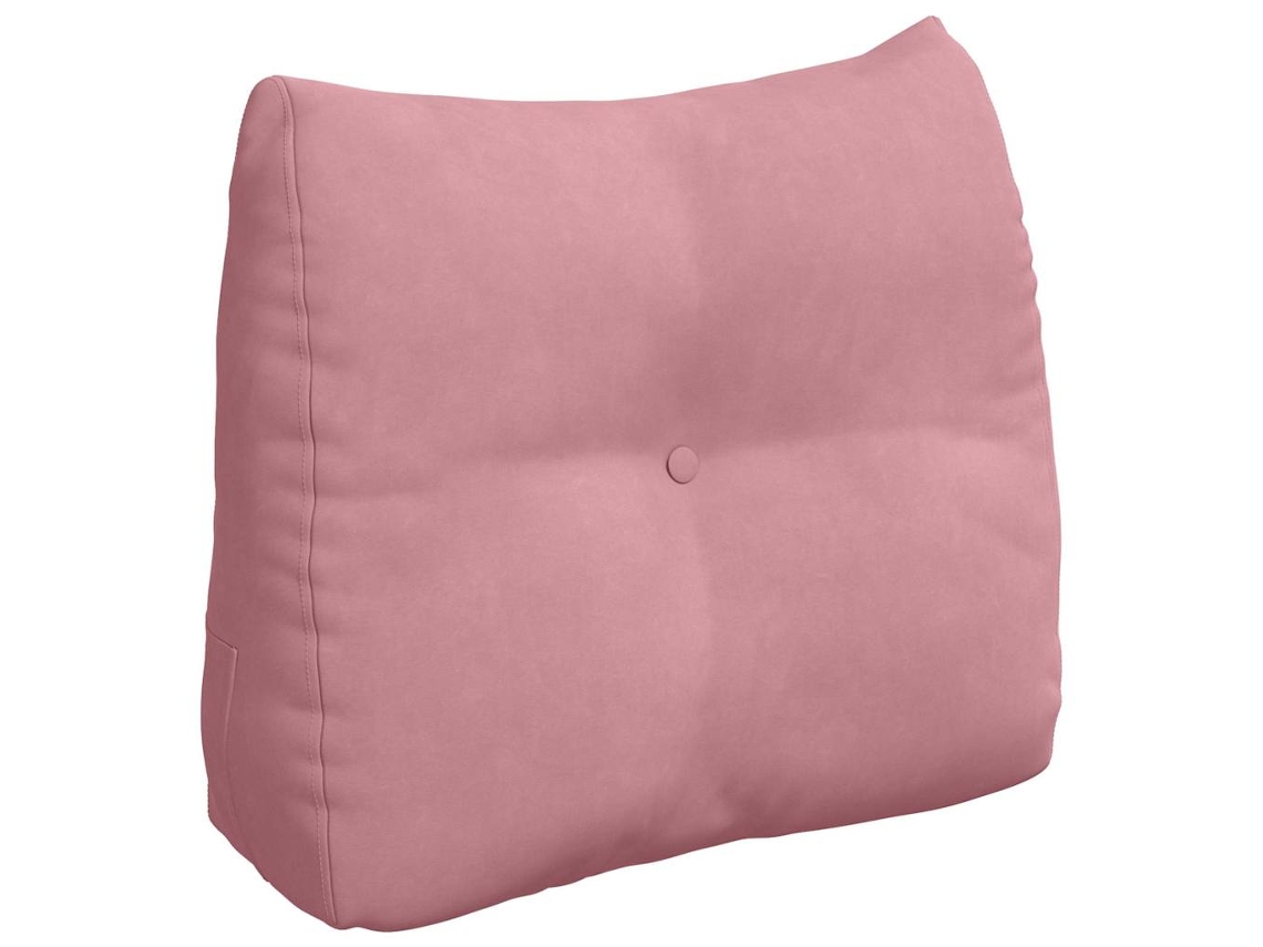 Travesseiro para Costas Rosa 60 X 24 X 50 Cm Veludo HARLANV1