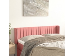 Cabeceira De Cama C/ Abas Veludo 147x16x78/88 Cm Rosa Lovely Home