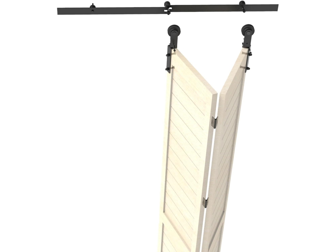 Kit de Ferragens para Porta de Celeiro Deslizante e Dobrável, Trilho de Roletes, Formato I, 2 Portas, Instalação. SFUSHOS