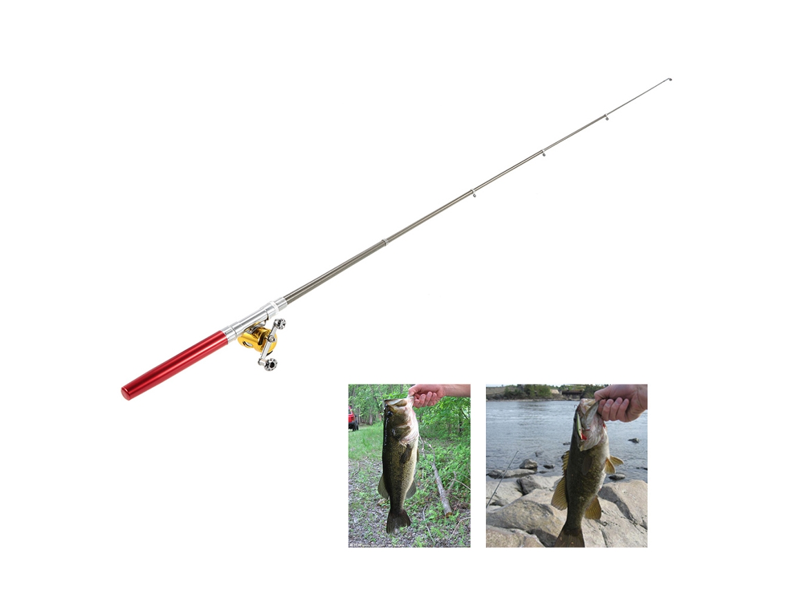 Combo Vara de Pesca Telescópica Mini Portátil