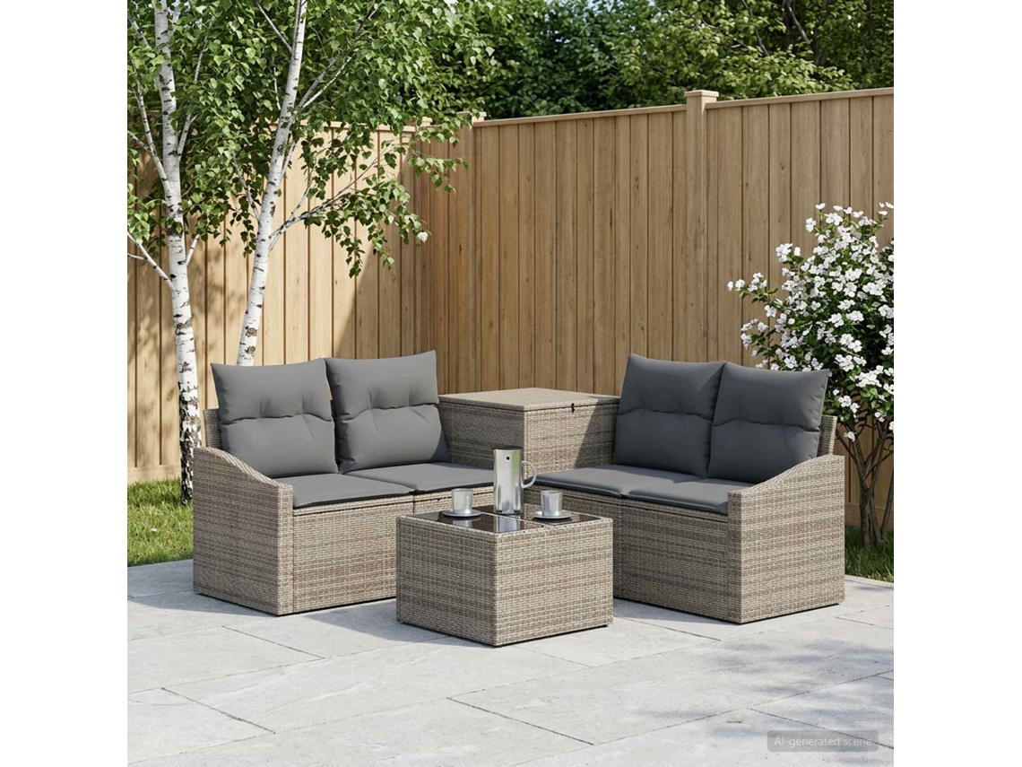 Vidaxl Conjunto De Sofás 6 Unid. Cinza E Cinza Escuro