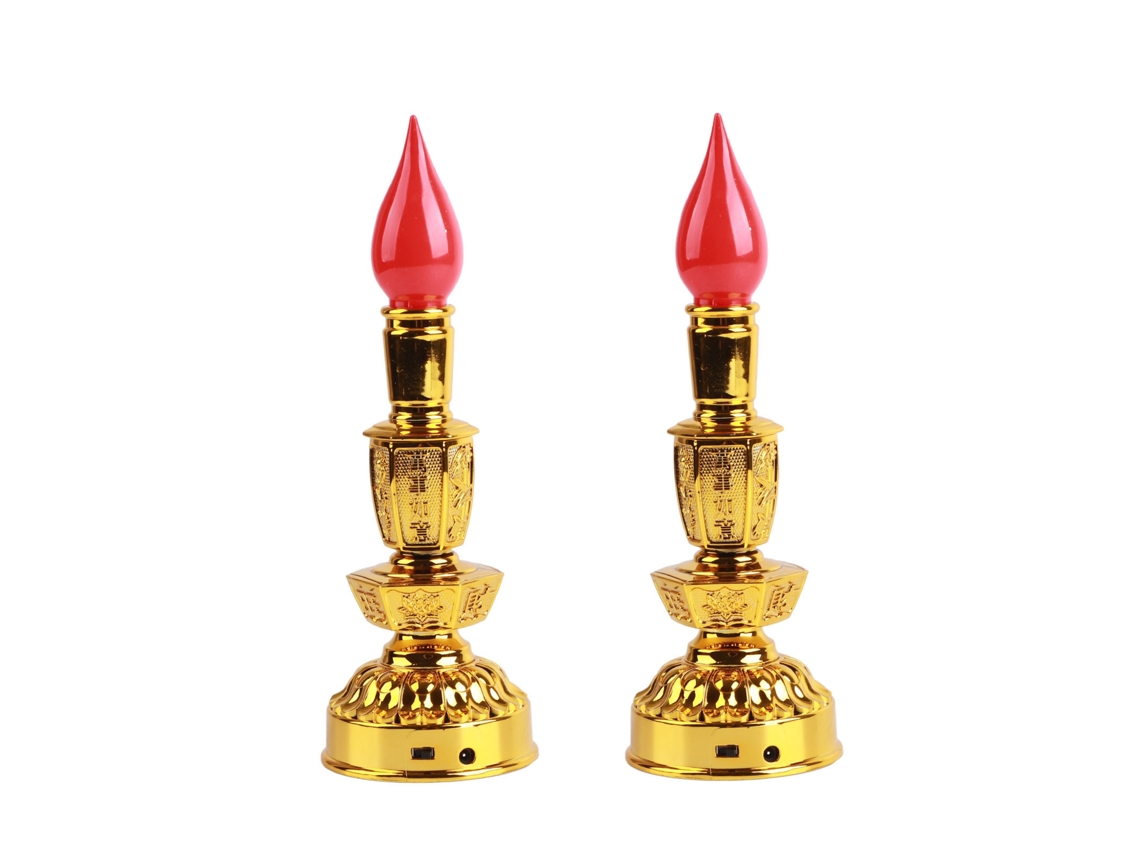 Lâmpada de Vela LED de Baixo Consumo Estilo Chinês Tradicional Retro Decor Budista | S/MARCA