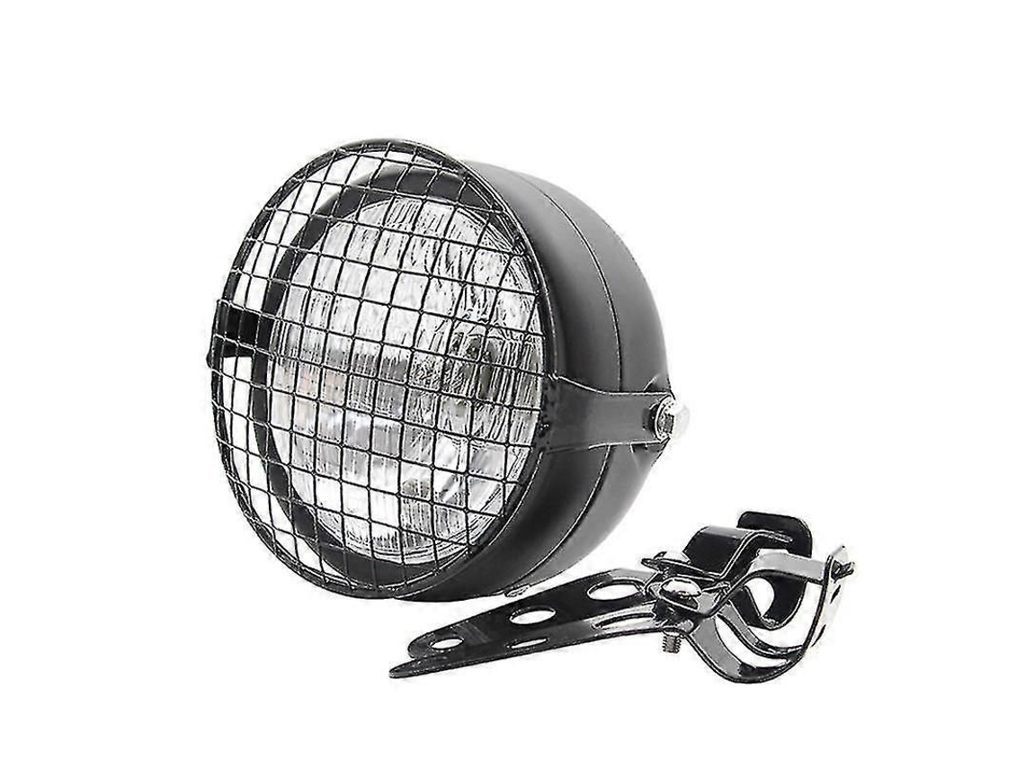 Farol Transparente Retro Vintage Universal Para Motocicleta, Montagem Lateral 35w 6.5 Polegadas Com Grelha