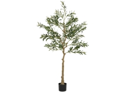 Planta Artificial Oliveira 150cm 720 Folhas 40 Azeitonas Vaso Estável