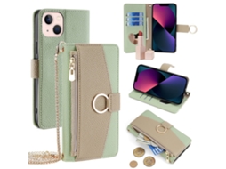 Capa Pega Inch Para Iphone 13 Pele Sintética Verde