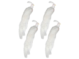 Pack de 6 penas simuladas white pearl e peacock para decoração de 25x5x4cm LAXISCREED