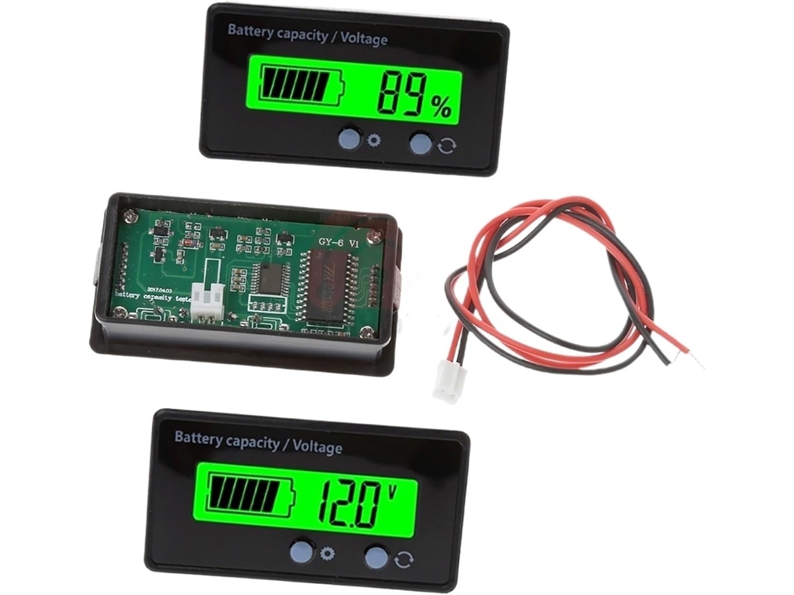 Indicador Led Verde De Capacidade Da Bateria 6v-73v, Medidor Energia