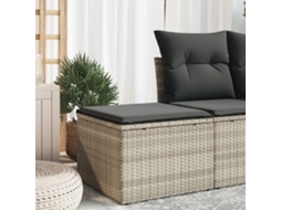 Vidaxl Banco De Jardim Com Almofada 55x55x37 Cm Vime Pe Cinzento Claro